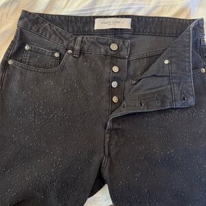 Golden Goose Women's Charcoal Distressed High Rise Jeans